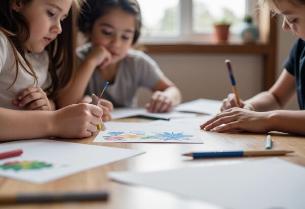 colouring in benefits children with their social skills and getting on with other children in a group